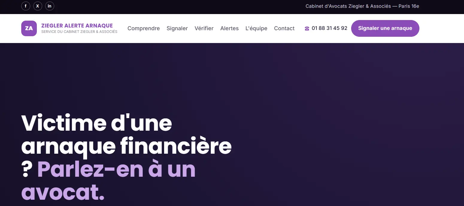 Ziegler Alerte Arnaque : signaler une fraude, contrôler un placement et prévenir les autres victimes