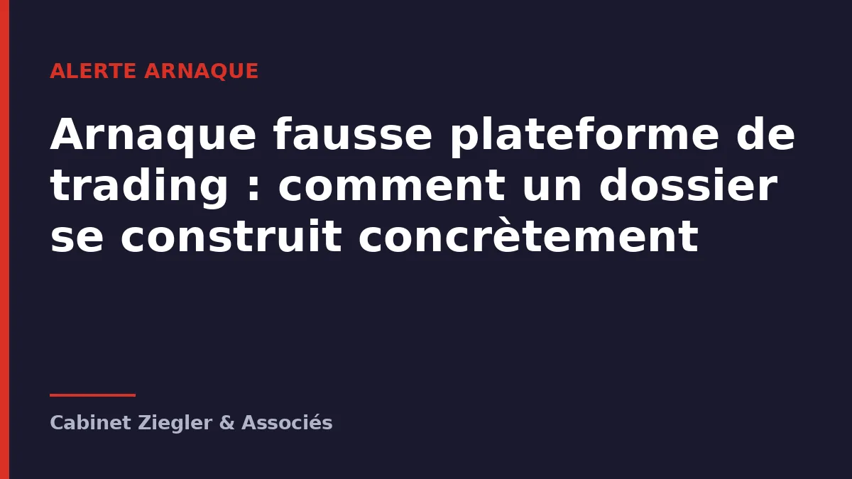 Arnaque fausse plateforme de trading