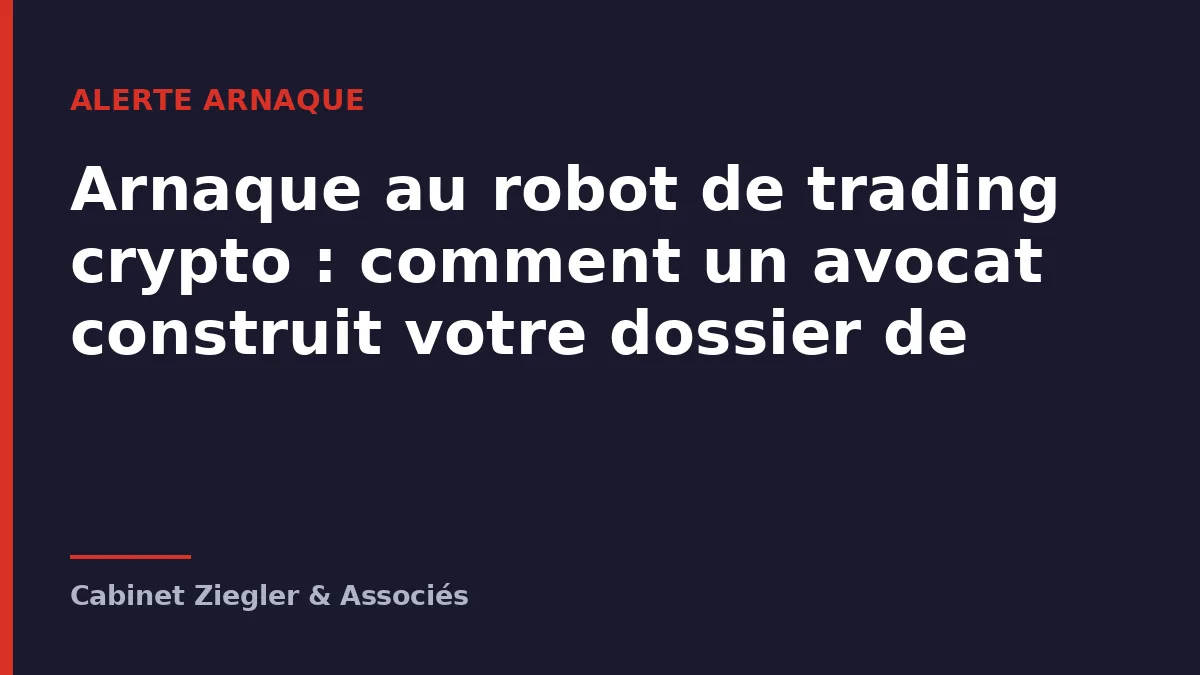 Arnaque au robot de trading crypto