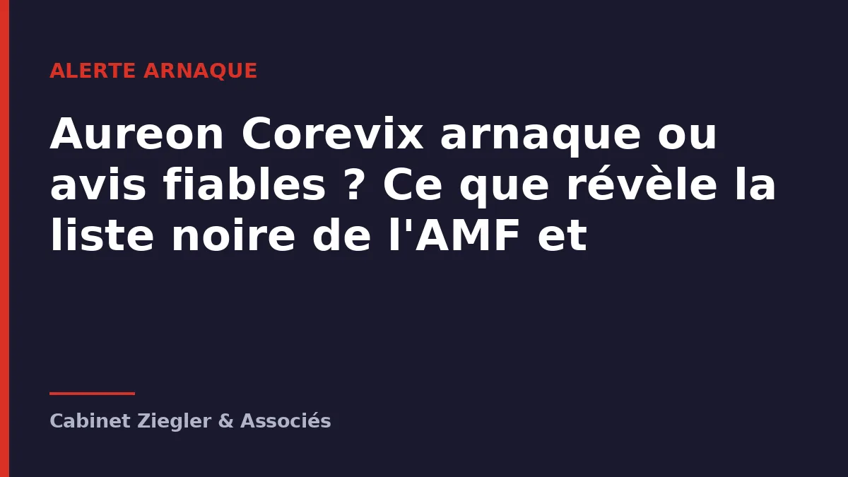 Aureon Corevix arnaque ou avis fiables ? Ce que révèle la liste noire de l&rsquo;AMF et comment constituer son dossier