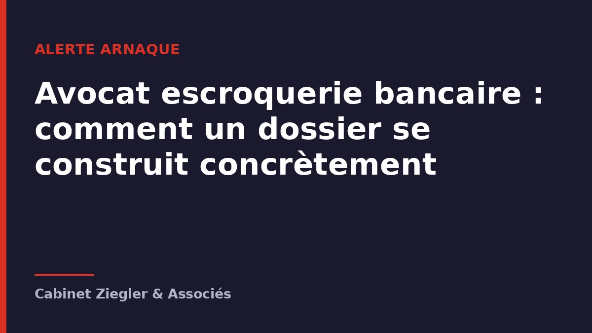 Avocat escroquerie bancaire