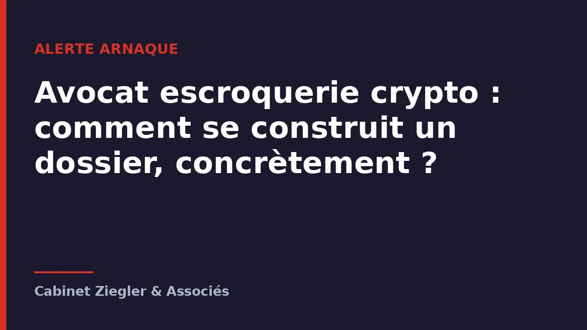 Avocat escroquerie crypto