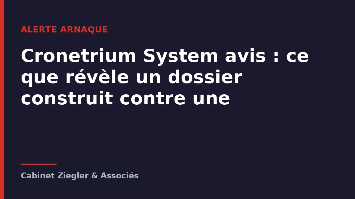 Cronetrium System : ce que révèle un dossier construit contre une plateforme blacklistée par l’AMF
