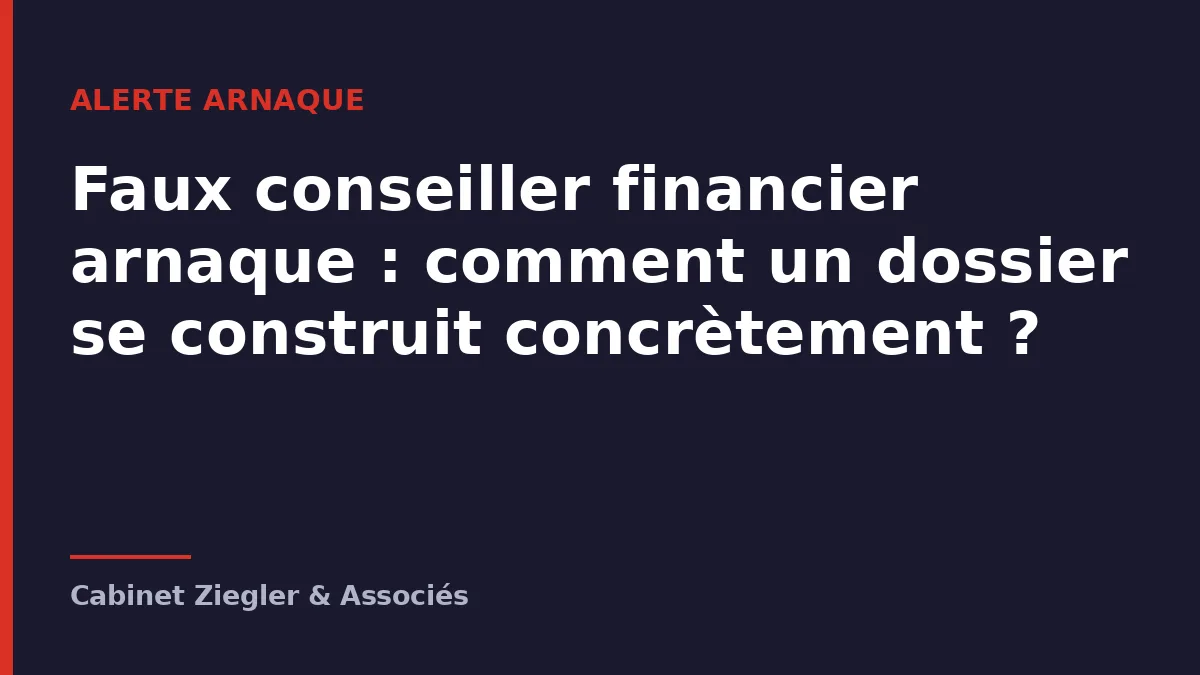 Faux conseiller financier arnaque
