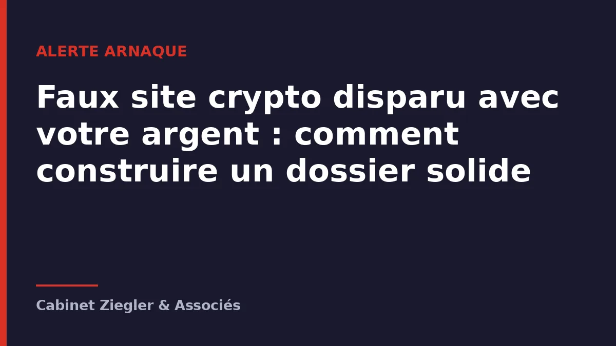 Faux site crypto disparu avec votre argent