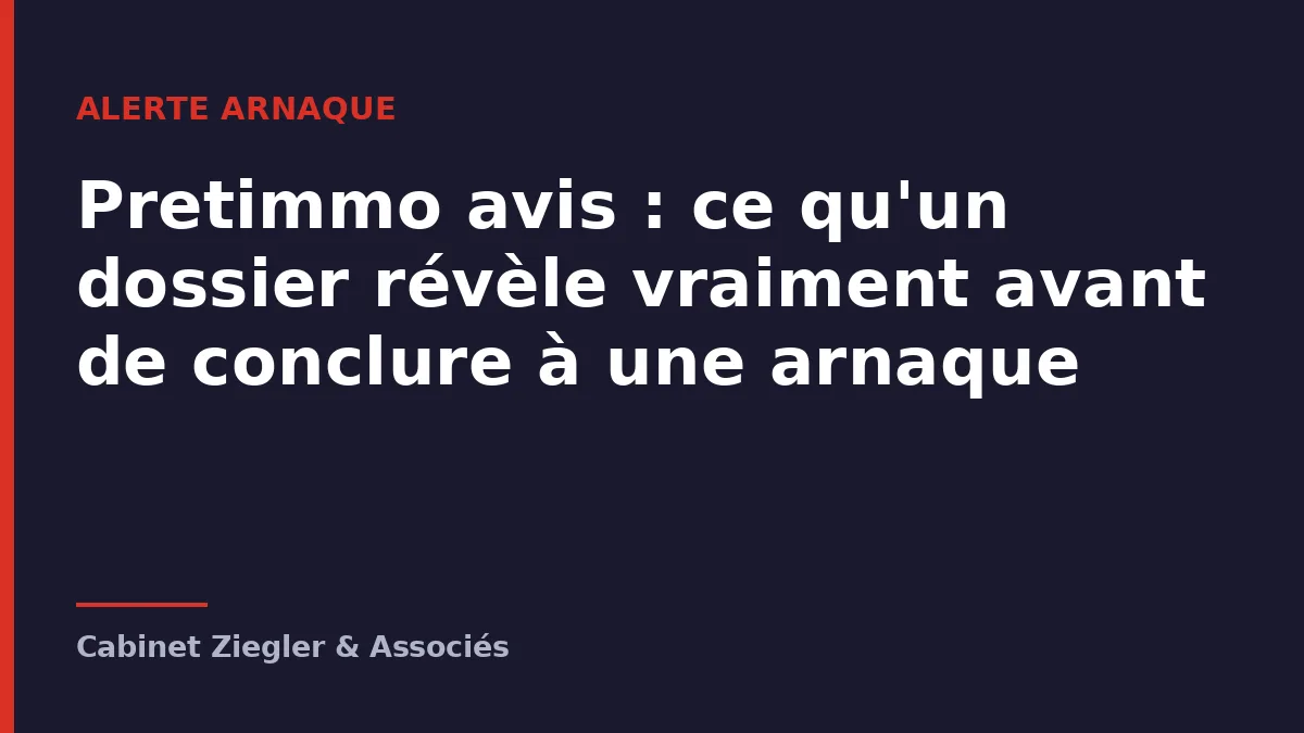 Pretimmo.fr : ce qu&rsquo;un dossier révèle vraiment avant de conclure à une arnaque