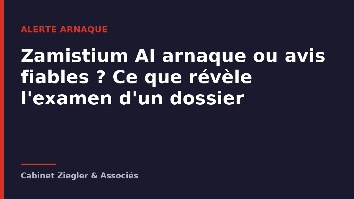 Zamistium AI arnaque ou plateforme fiable ? Ce que révèle l’examen d’un dossier