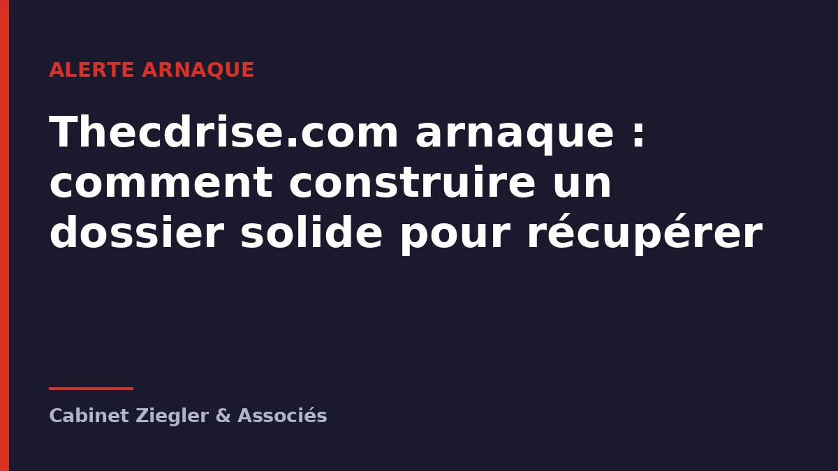Thecdrise.com arnaque